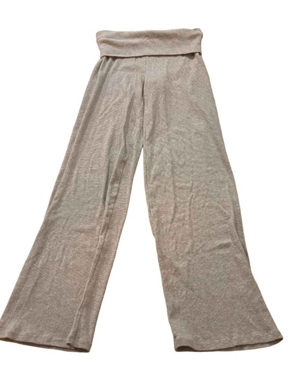 Skims Ribbed Knit Soft Lounge Fold Over Pants Womens Small Heather Gray Yoga